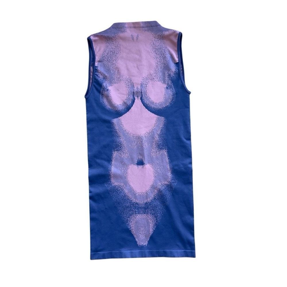 LAPP. JPG Gaultier style pink blue body mini dress sz S